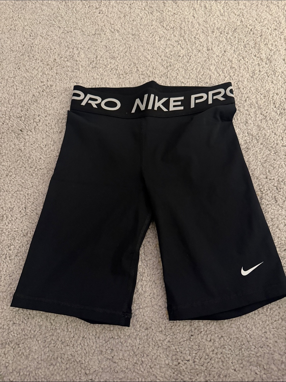 Nike Black Pro Bike Shorts with White Logo